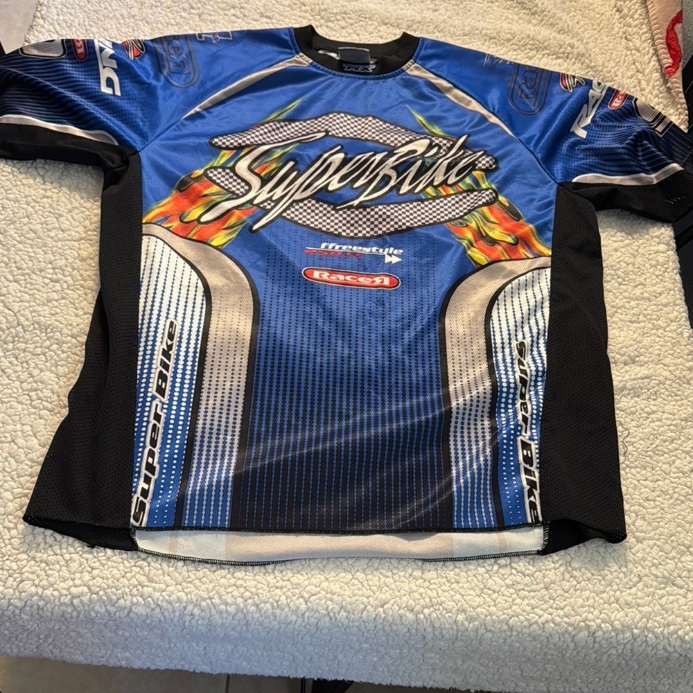 Athletic Works Superbike Blue and Black Racing Jersey